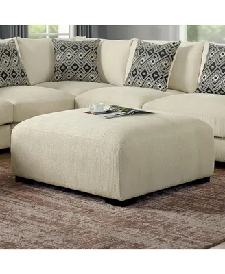 Simplie Fun Cozy Beige Chenille Lounge Ottoman