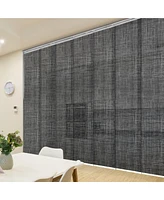 Tweed Blind 7-Panel Single Rail Panel Track Extendable 110"-153"W x 94"H, width 23.5"