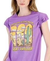 Rebellious One Juniors' Desert Dweller Cotton Graphic T-Shirt