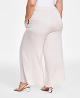 Bar Iii Trendy Plus Pull-On Wide-Leg Pants, Created for Macy's