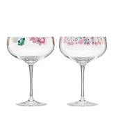 Cambridge Floral Bright Coupe Glasses, Set of 2