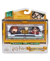 Harry Potter, Micro Magical Moments Year 2 Flying Car Figure Set with Harry, Ron, Hedwig Display Case - Multi