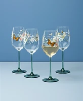 Lenox Butterfly Meadow Wine Glasses, Set of 4