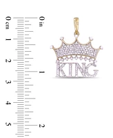 Men's Diamond King & Crown Pendant (1/3 ct. t.w.) in 10k Gold