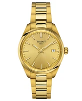 Tissot Unisex Swiss Pr 100 Gold Pvd Bracelet Watch 34mm