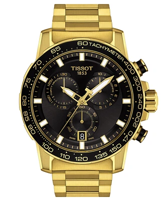 Tissot Men's Swiss Chronograph Supersport Gts Gold Pvd Stainless Steel Bracelet Watch 46mm