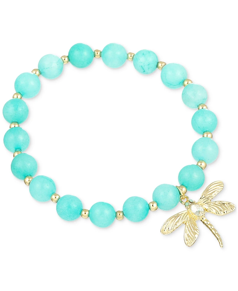 Macy's Flower Show Beaded Stretch Dragonfly Charm Bracelet, Created for Macy's