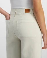 Dollhouse Juniors' High-Rise Wide-Leg Raw-Edge Jeans