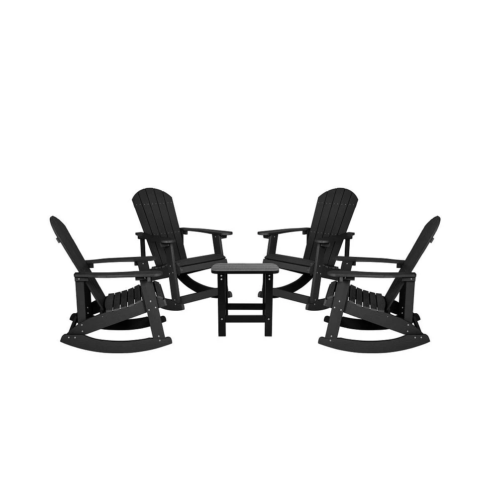 Atlantic Adirondack Patio Furniture Set Includes All-Weather Rocking Chairs And Side Table