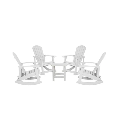 Atlantic Adirondack Patio Furniture Set Includes All-Weather Rocking Chairs And Side Table