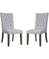 Simplie Fun Merel Side Chair (Set of 2) In Gray Fabric & Gray Oak