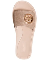 Michael Kors Women's Mk Charm Pool Slide Slip-On Flat Sandals