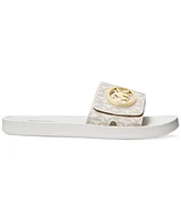 Michael Kors Women's Mk Charm Pool Slide Slip-On Flat Sandals