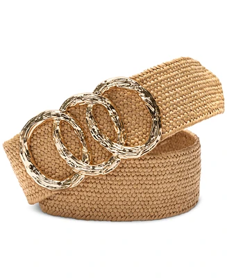 I.n.c. International Concepts Women's Triple Circle Stretch Straw Belt, Created for Macy's