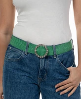 I.n.c. International Concepts Women's Embellished Stretch Straw Belt, Created for Macy's