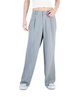 Ultra Flirt Juniors' Airflow Pleated Wide-Leg Trousers