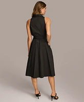 Donna Karan Women's Sleeveless Cotton Fit & Flare Shirtdress
