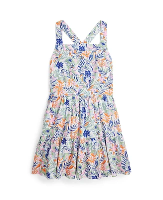 Polo Ralph Lauren Big Girls Tropical-Print Linen-Cotton Dress
