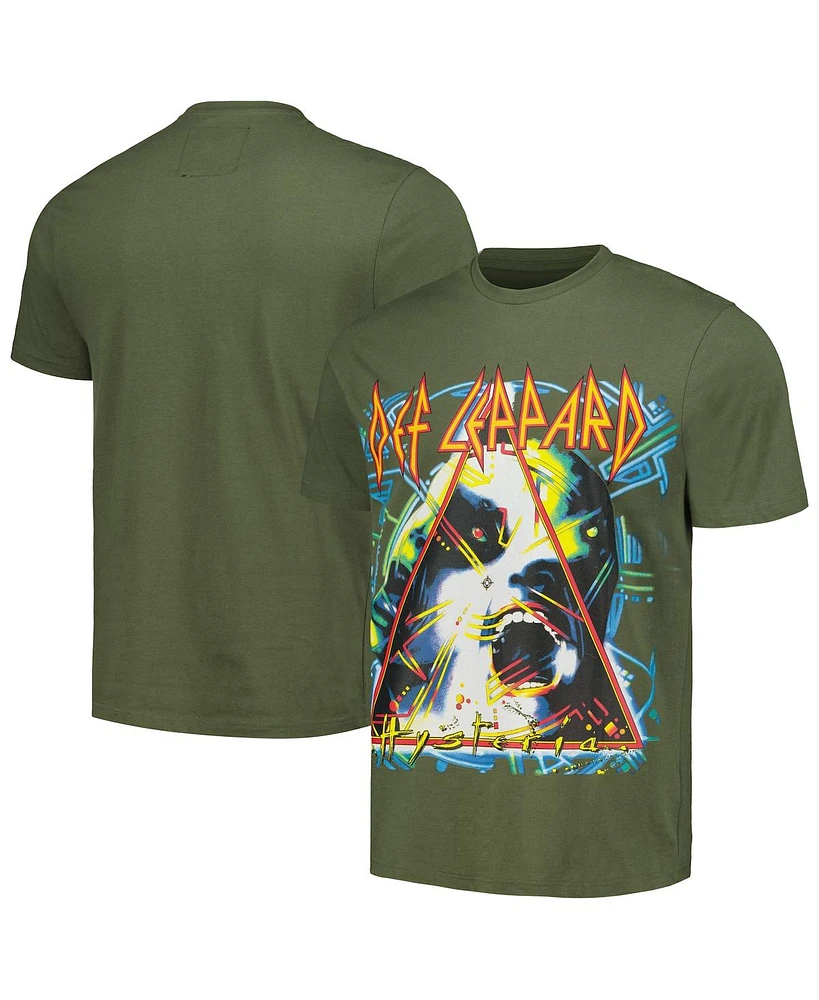 Men's and Women's Olive Def Leppard Hysteria T-shirt