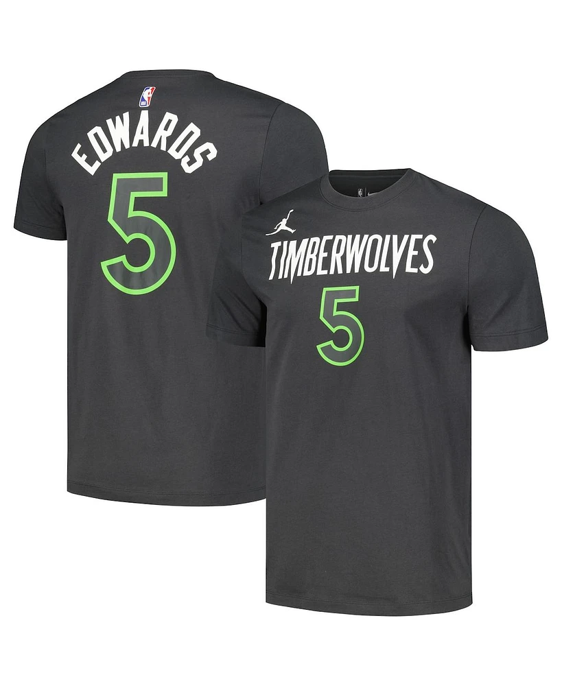 Men's Jordan Anthony Edwards Charcoal Minnesota Timberwolves 2022/23 Statement Edition Name and Number T-shirt