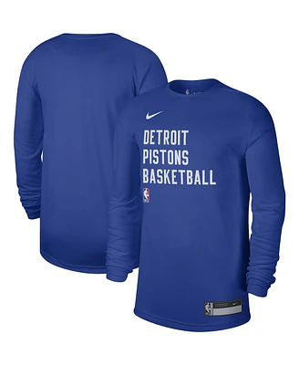 Men's and Women's Nike Blue Detroit Pistons 2023/24 Legend On-Court Practice Long Sleeve T-shirt