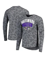 Men's Msx by Michael Strahan Gray Baltimore Ravens Performance Camo Long Sleeve T-shirt