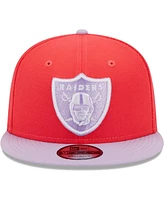 Men's New Era Red, Lavender Las Vegas Raiders Two-Tone Color Pack 9FIFTY Snapback Hat