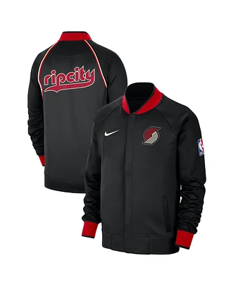 Men's Nike Black Portland Trail Blazers 2023/24 City Edition Authentic Showtime Performance Raglan Full-Zip Jacket