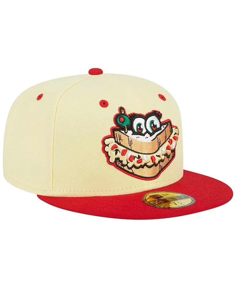 Men's New Era Yellow Augusta GreenJackets Theme Nights Pimento Cheese 59FIFTY Fitted Hat