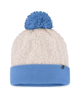 Women's Top of the World Cream North Carolina Tar Heels Grace Sherpa Cuffed Knit Hat with Pom