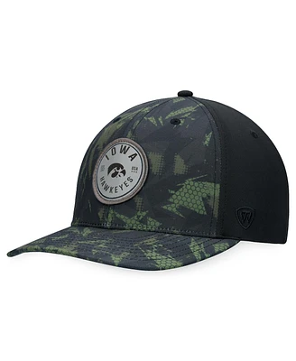 Men's Top of the World Black Iowa Hawkeyes Oht Military-Inspired Appreciation Camo Render Flex Hat