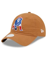 Women's New Era Brown New England Patriots Throwback Main Core Classic 2.0 9TWENTY Adjustable Hat