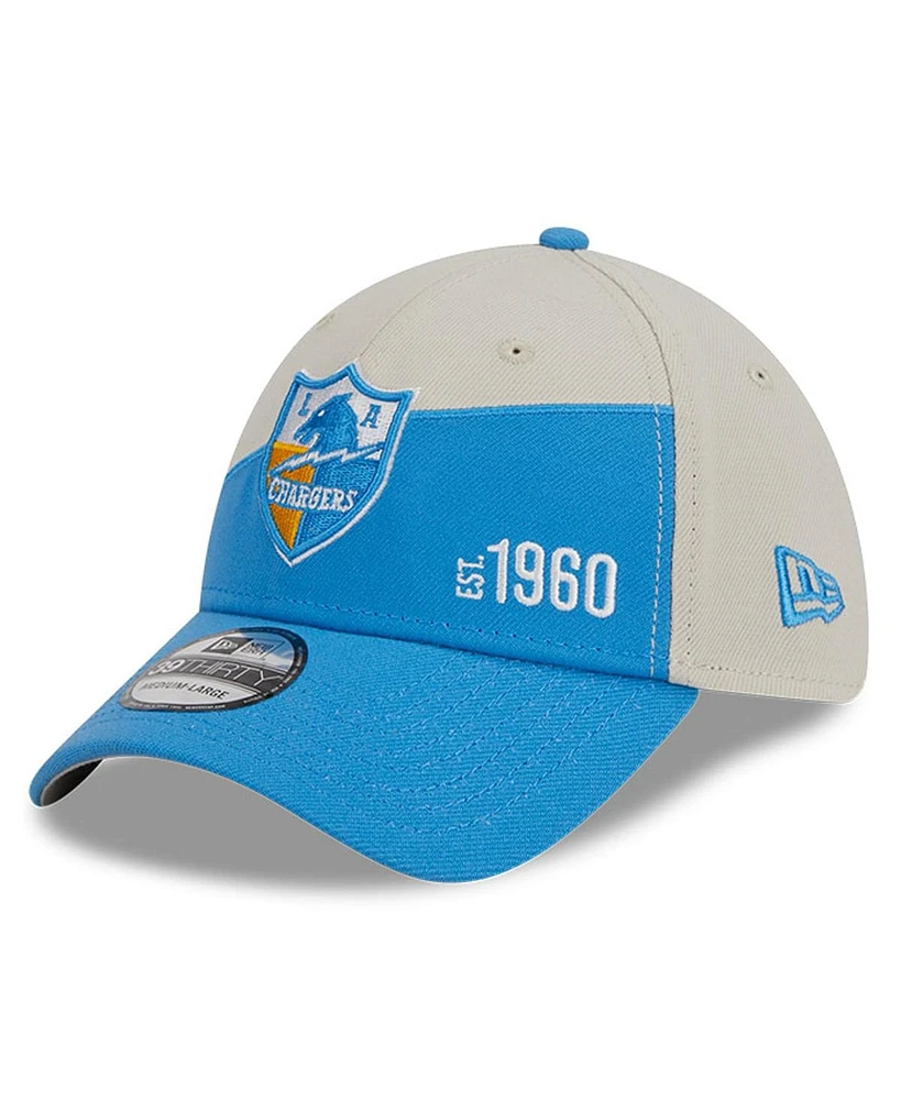 Men's New Era Cream, Powder Blue Los Angeles Chargers 2023 Sideline Historic 39THIRTY Flex Hat