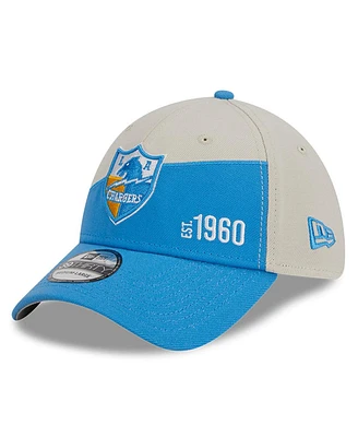 Men's New Era Cream, Powder Blue Los Angeles Chargers 2023 Sideline Historic 39THIRTY Flex Hat