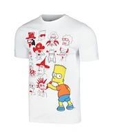 Men's and Women's Freeze Max Bart Simpson White The Simpsons School Doodles T-shirt