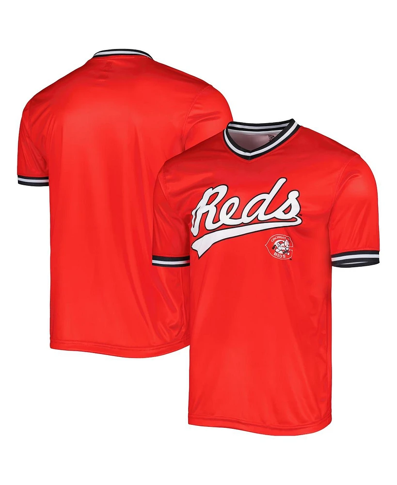 Men's Stitches Red Cincinnati Reds Cooperstown Collection Team Jersey