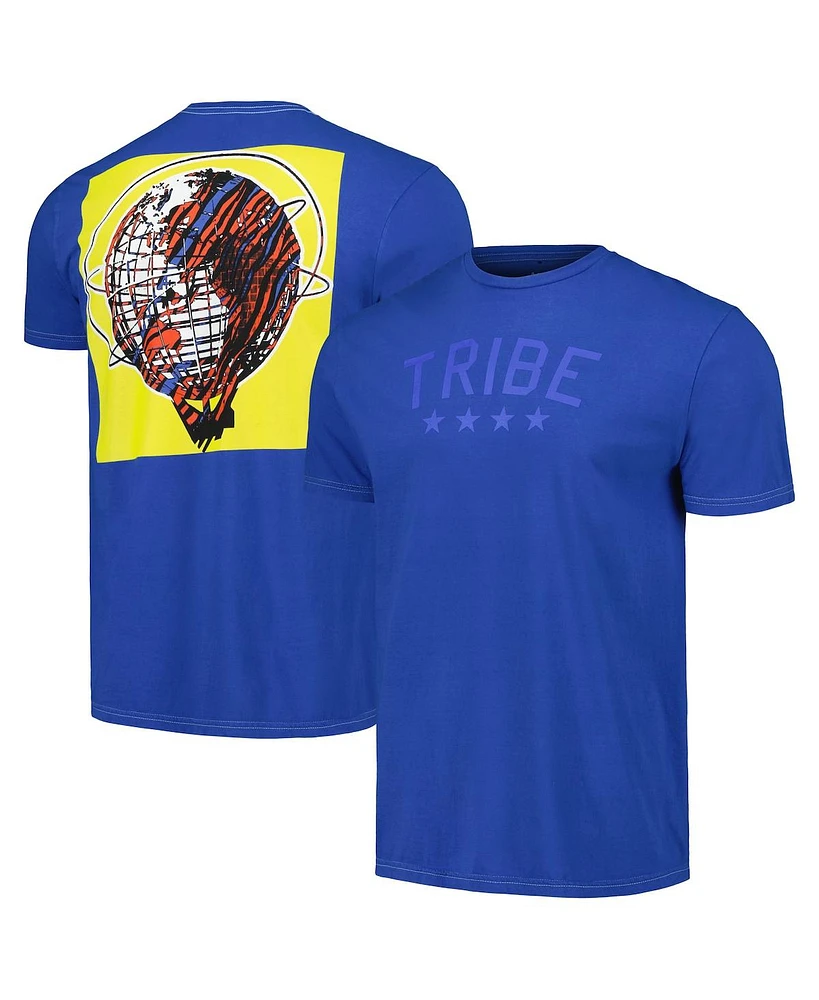 Men's Blue Distressed A Tribe Called Quest Washed Graphic T-shirt