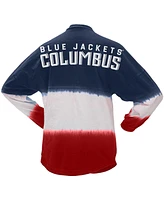 Women's Spirit Jersey Navy, Red Columbus Blue Jackets Ombre Long Sleeve T-shirt