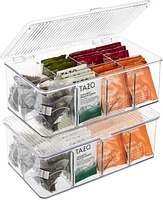 Sorbus Storage Bins For Pantry With Dividers & Lids (2 Pack)