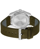 Hugo Boss Men's Bright Quartz Olive Leather Watch 42mm