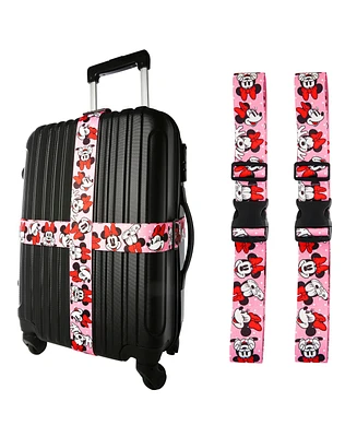 Disney Minnie Mouse Luggage Strap 2-Piece Set Officially Licensed, Adjustable Luggage Straps from 30'' to 72''
