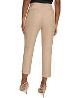 Calvin Klein Petite Linen-Blend Straight-Leg Pants