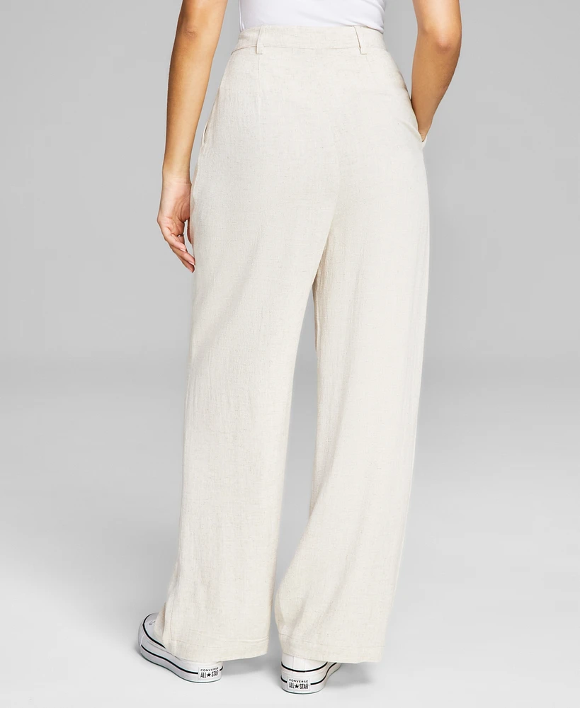 And Now This Women's Linen Blend Wide-Leg Trousers, Created for Macy's