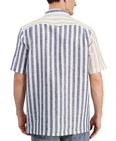 Club Room Men's Alba Block Cabana Stripe Linen Shirt, Created for Macy's