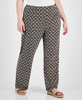 Jm Collection Plus Francesca Foulard Knit Pants, Created for Macy's