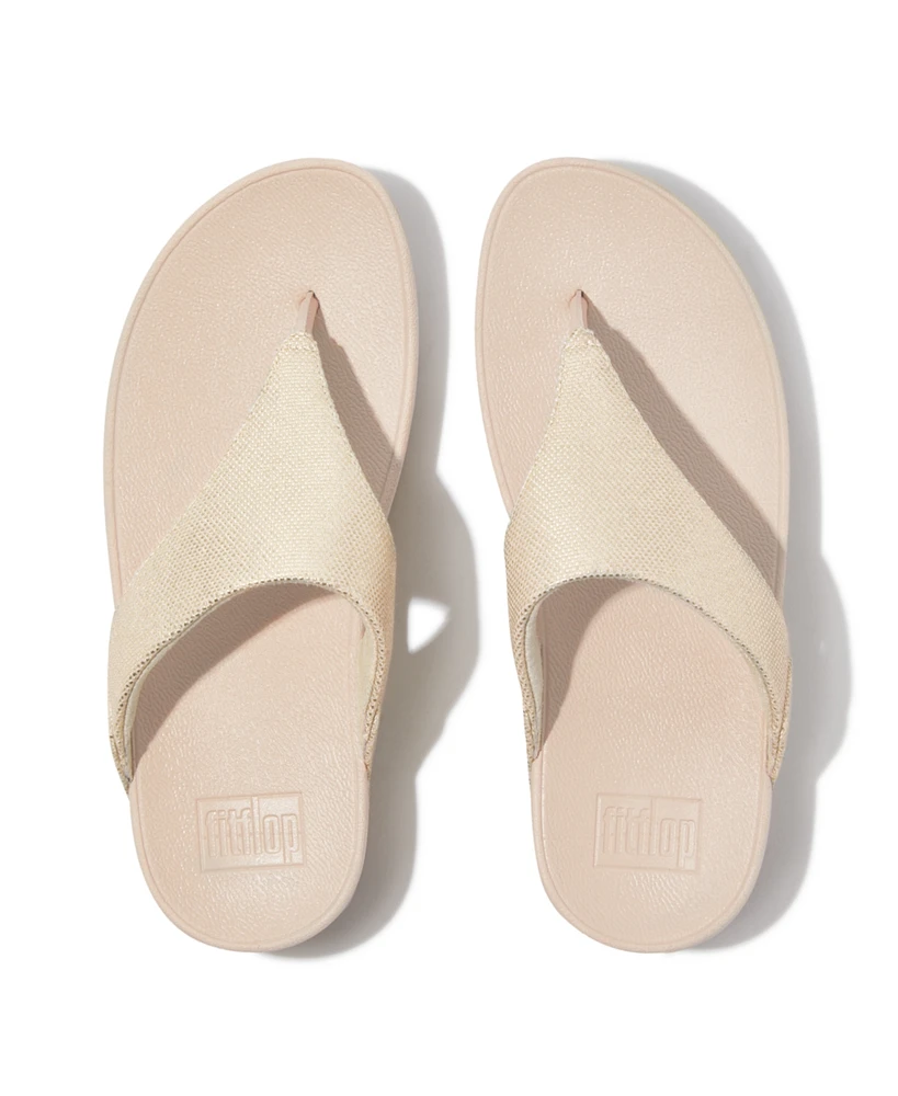 FitFlop Women's Lulu Glitz-Canvas Toe-Post Sandals