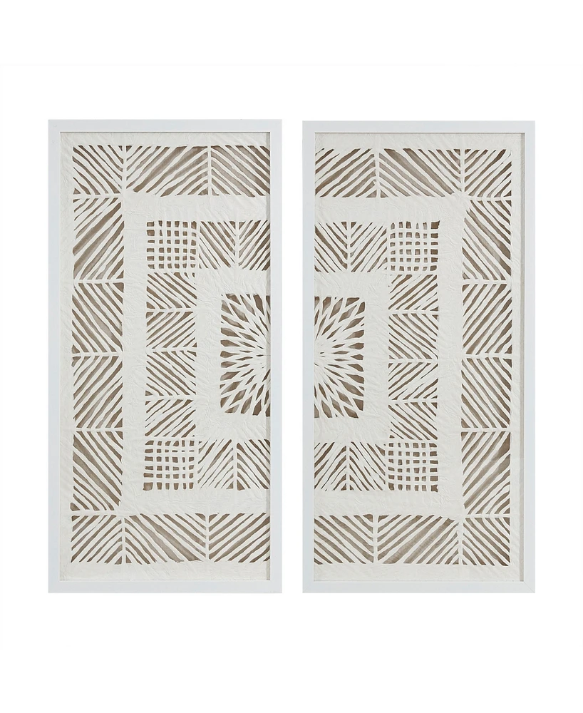 Madison Park Tala Framed Geometric Rice Paper Panel 2-Pc. Shadowbox Wall Decor Set