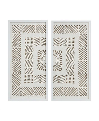 Madison Park Tala Framed Geometric Rice Paper Panel 2-Pc. Shadowbox Wall Decor Set