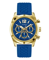 Men's Analog Blue Silicone Watch 44mm