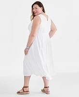 Style & Co Plus Sleeveless Cotton Maxi Dress, Created for Macy's